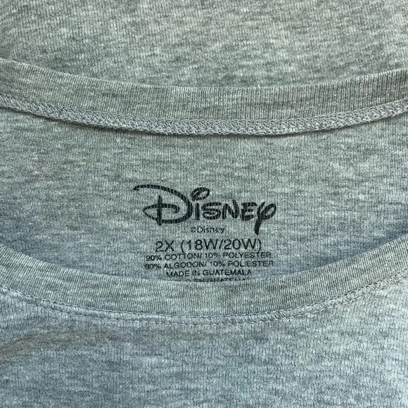 Disney Light Gray Embellished Rhinestone Mickey Mouse Graphic Tee 2X Women’s - Picture 9 of 10